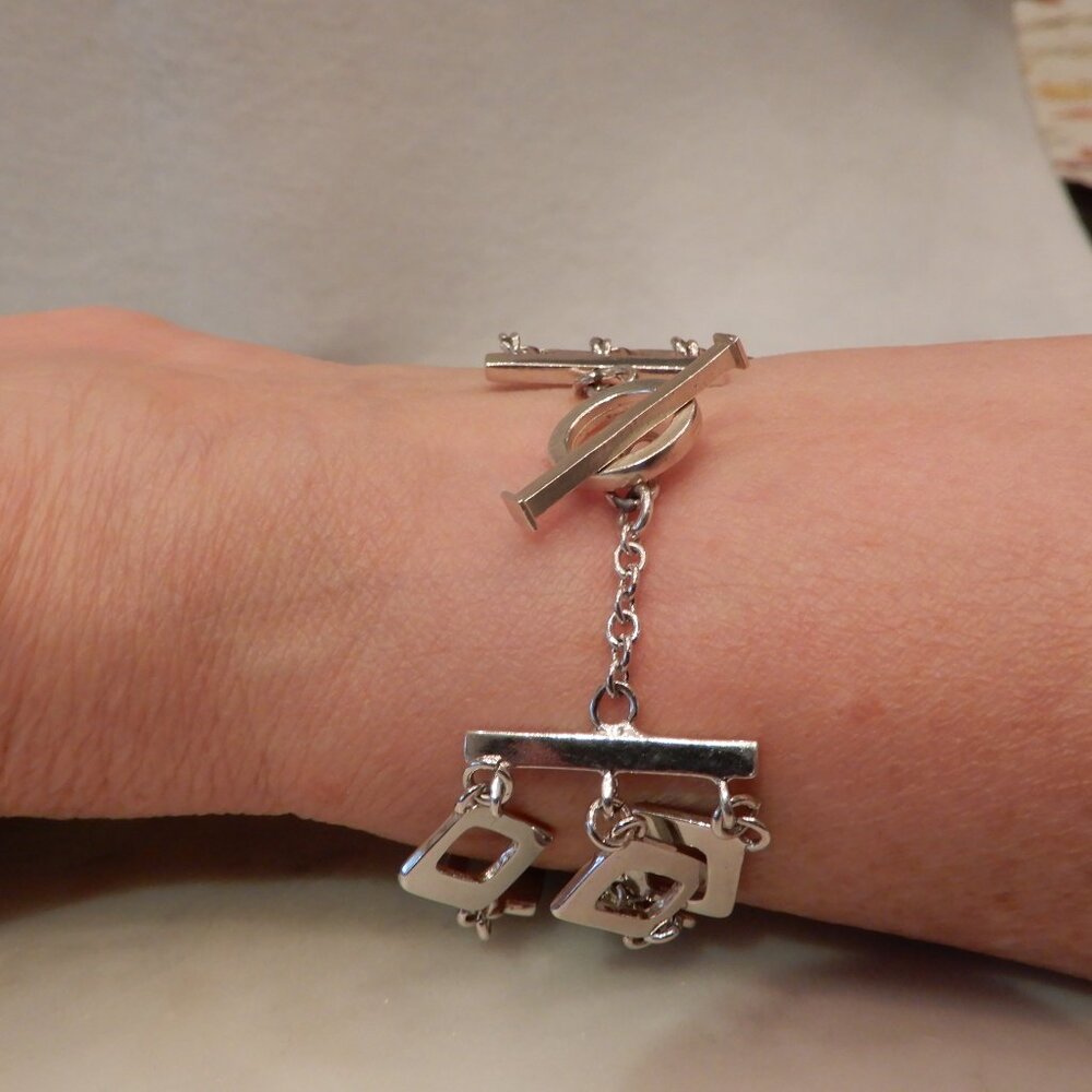 Contemporary Geometric Chain Bracelet - Picture 2 of 6